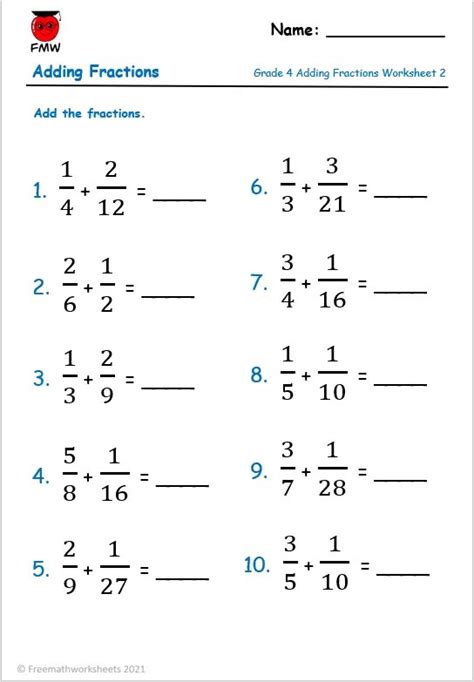 Adding fractions with unlike denominators worksheets pdf - pdf, 2.68 MB. Get your students adding fractions in no time! This resource contains an adding fractions cheat sheet and a worksheet with 22 questions for students to practise adding fractions with unlike (different) denominators. Also included is an answer key for easy marking and a challenge task for your speedy students!
